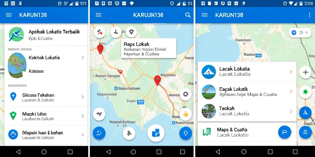 Tampilan antarmuka pengguna KARUN138 untuk lacak lokasi dengan informasi cuaca