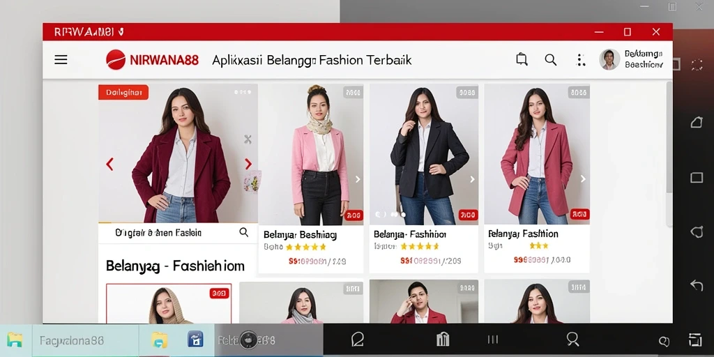 Tampilan antarmuka pengguna NIRWANA88 dengan pilihan produk fashion terkini.
