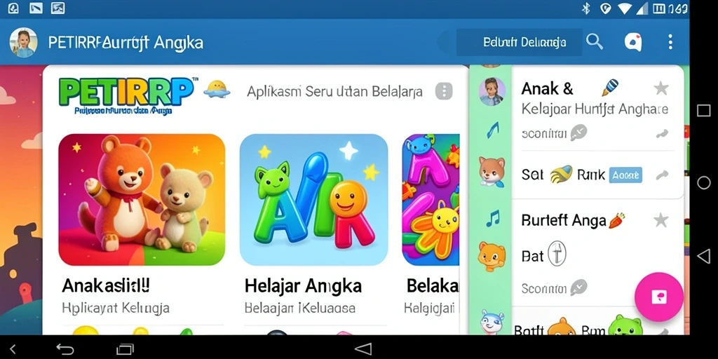 Tampilan antarmuka PETIRRP yang menarik untuk anak-anak dalam belajar.