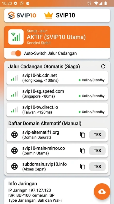 Tampilan link alternatif svip10
