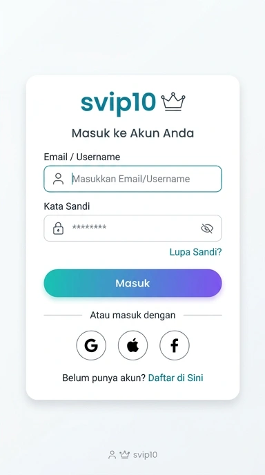Tampilan halaman login svip10